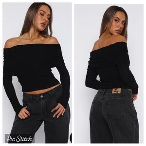 NWT White Fox Take the Reigns long sleeve off the shoulder top